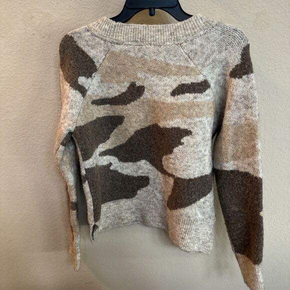 Anthropologie Moth Marjorie Camo Sweater Beige Small - Picture 4 of 7